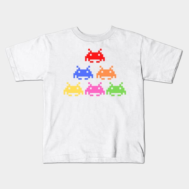 Pixelated Crab Monsters Kids T-Shirt by dev-tats